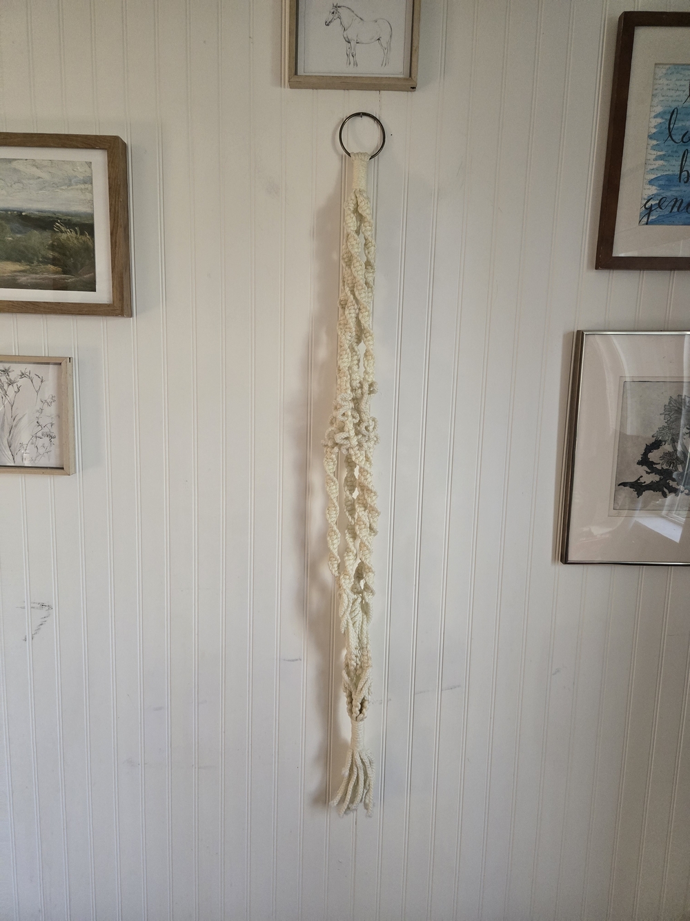 Handmade Macramé Plant Hanger in Cream